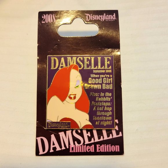 DISNEY DISNEYLAND JESSICA RABBIT SEPTEMBER 2008 DAMSELLE MAGAZINE PIN LE 1000 - Picture 3 of 5